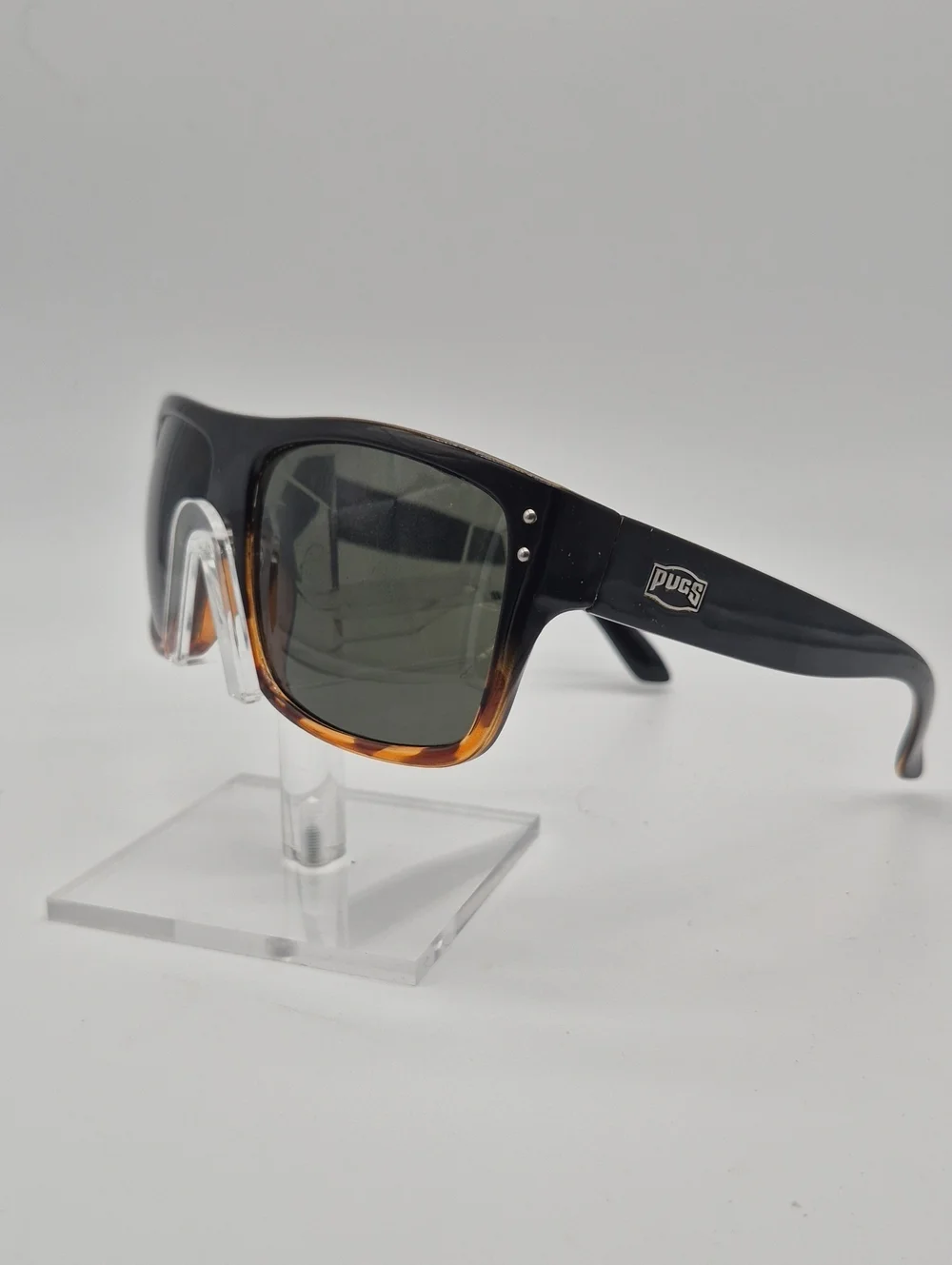 PUGS Men's Polarized Square Sunglasses in Black/Tortoise